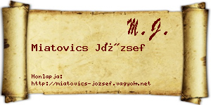 Miatovics József névjegykártya